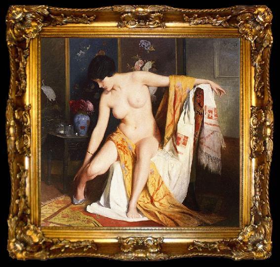 framed  Julius L.Stewart Nude in an Interior, ta009-2